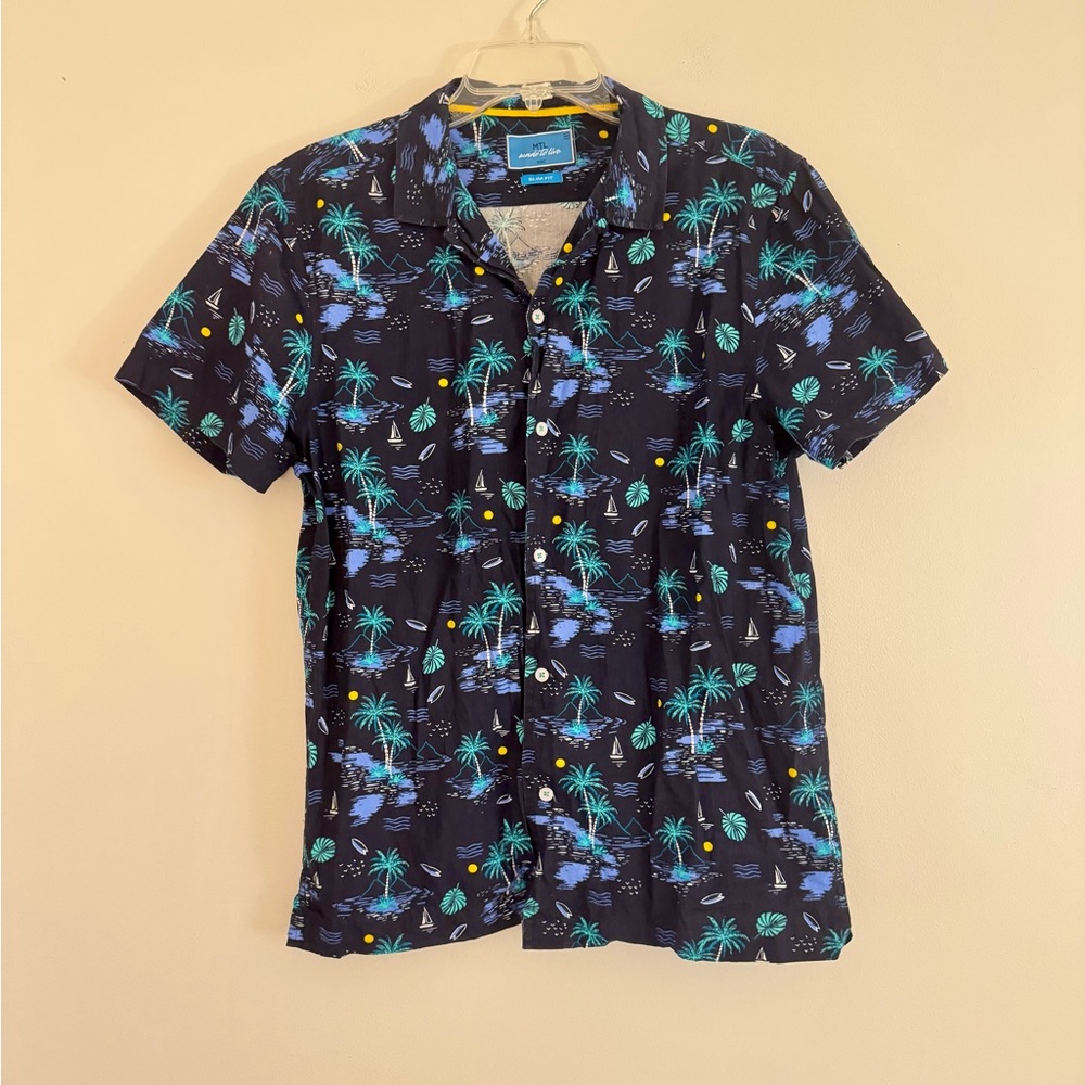 Made to Live MTL Men's Tropical Print Shirt M palms trees